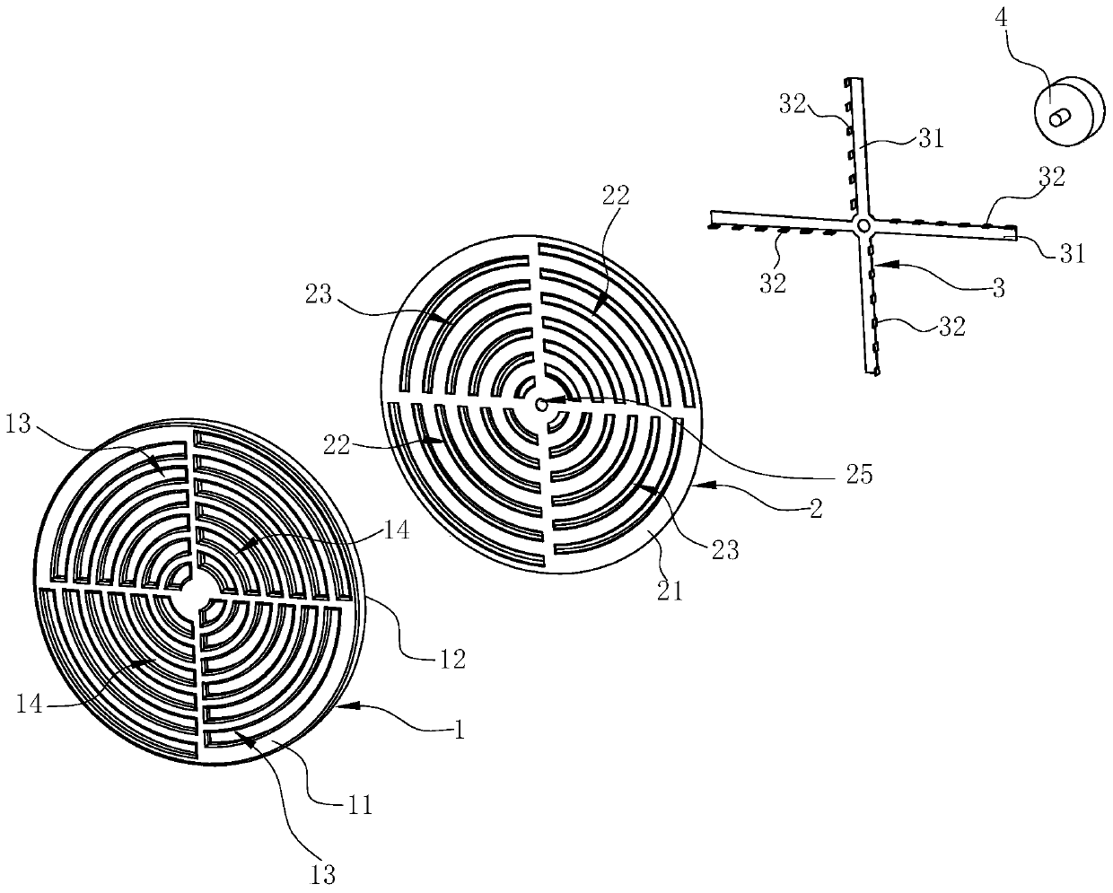 Filtering device and extractor hood with filtering device