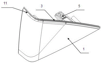 A lap joint structure between the trim part of the front door triangular window and the sheet metal of the window frame