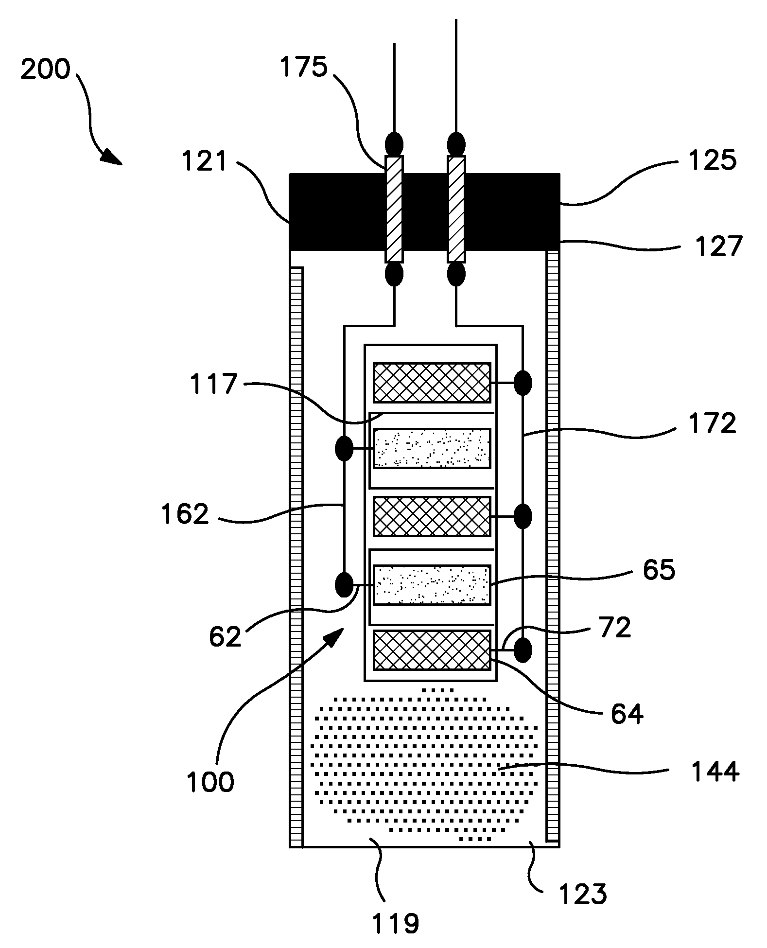 Wet electrolytic capacitor containing a plurality of thin powder-formed anodes