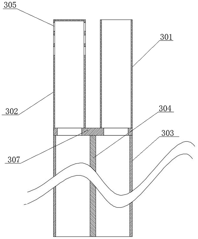 A laparoscopic flushing and drainage device with double sheaths