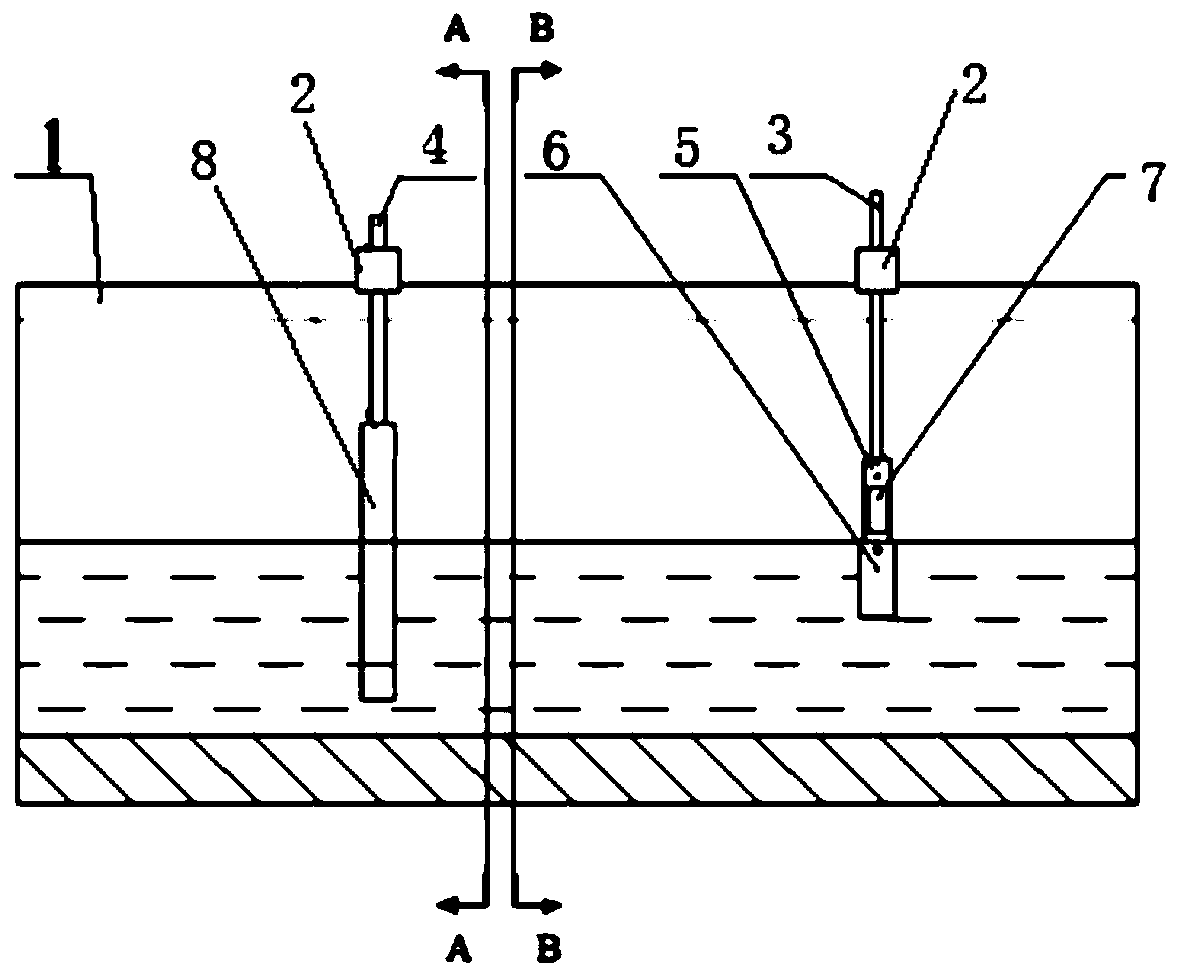 Test device and test method of piezoelectric energy collector under wake flow interference