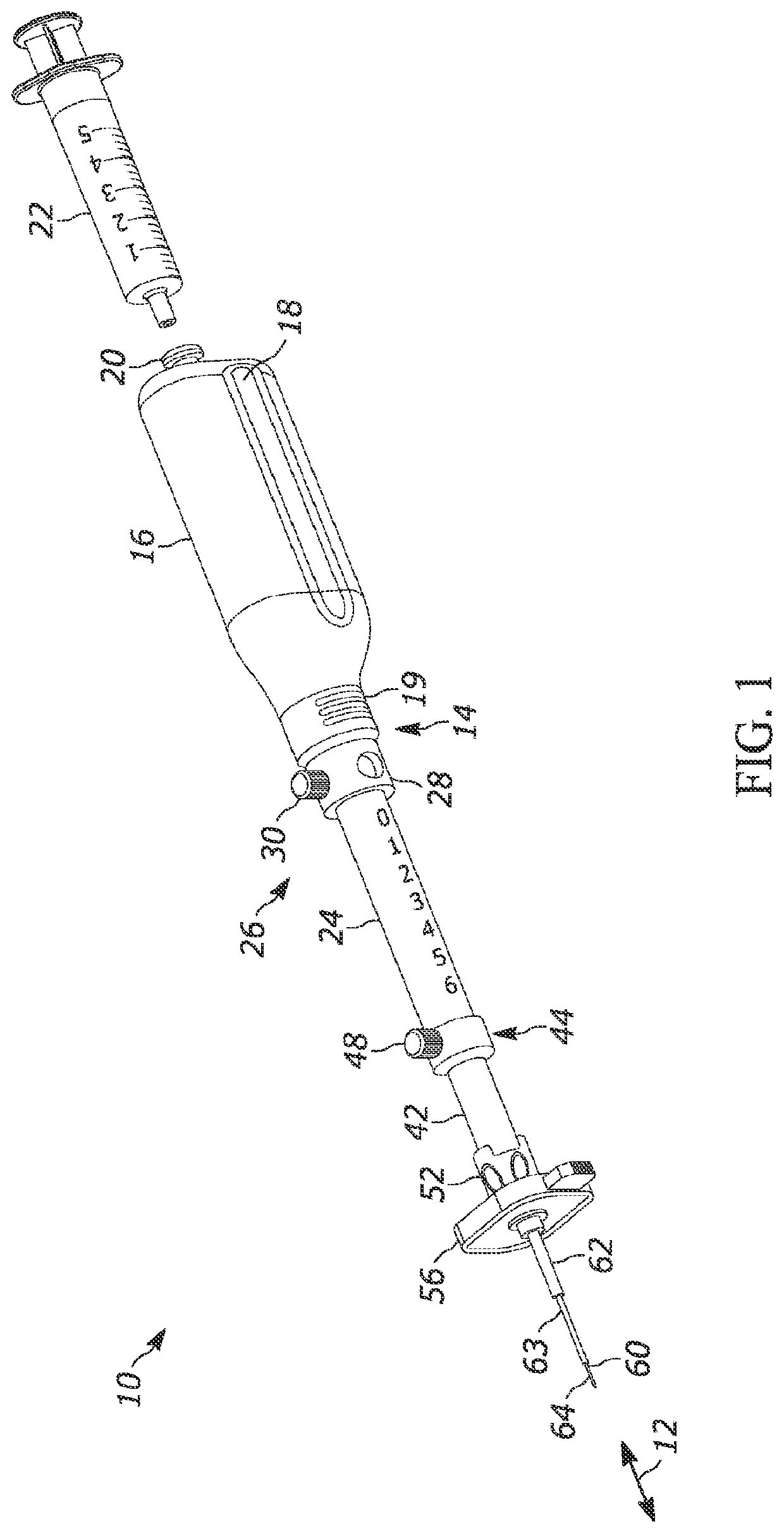 Telescoping needle assembly with rotating needle