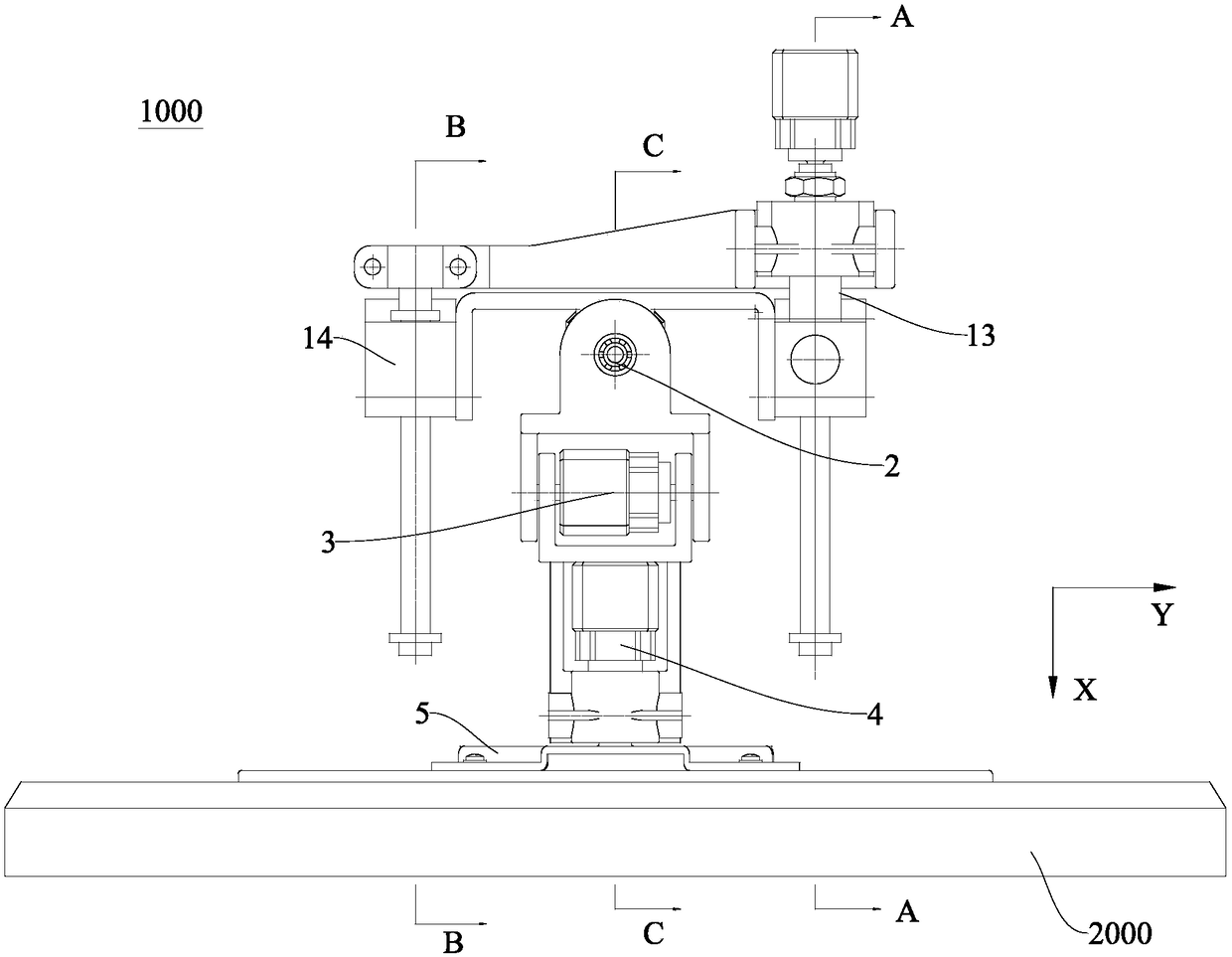 Supporting device of vehicle-mounted display terminal and vehicle