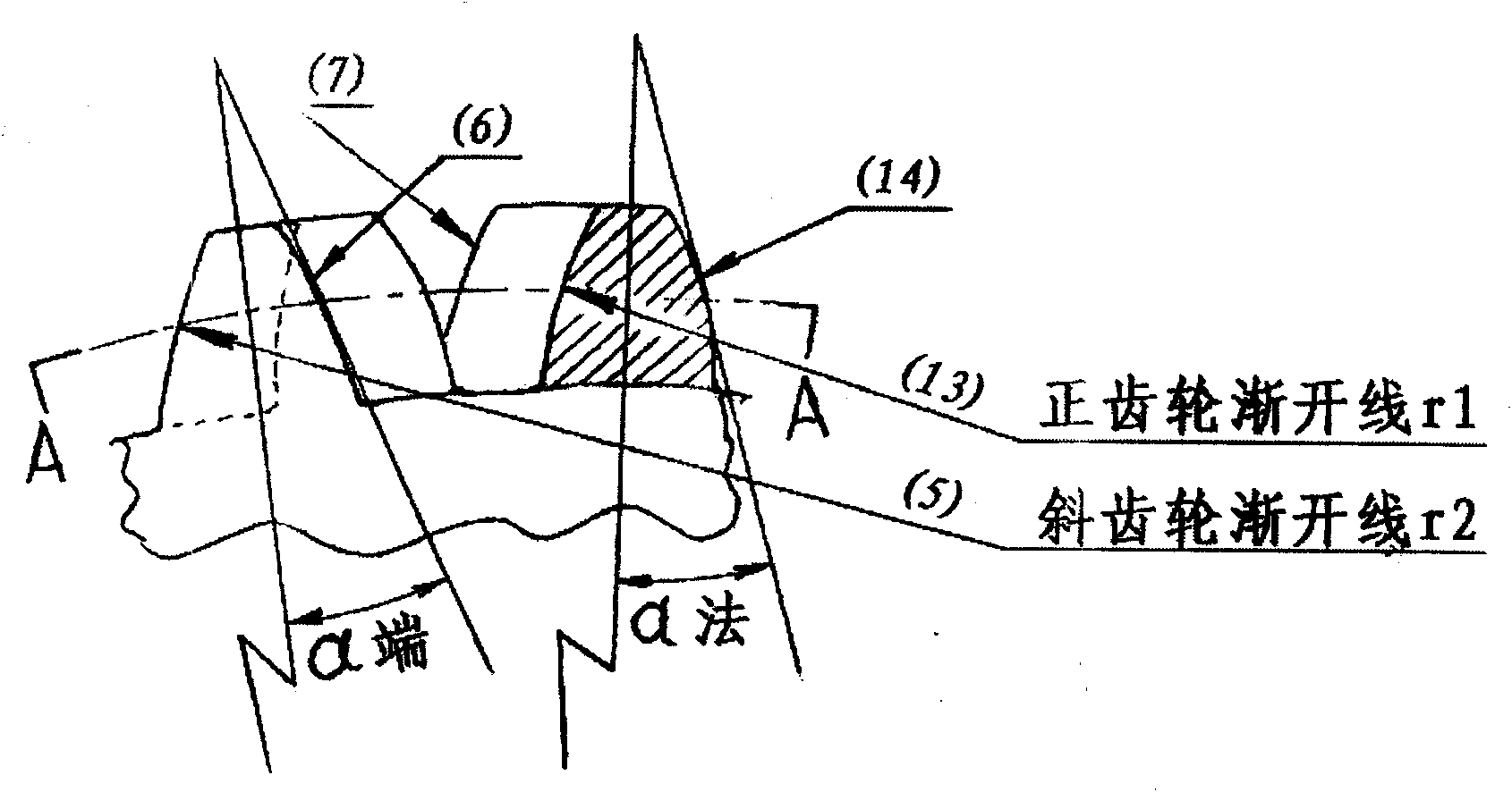 Arc spiral cylindrical gear and arc rack