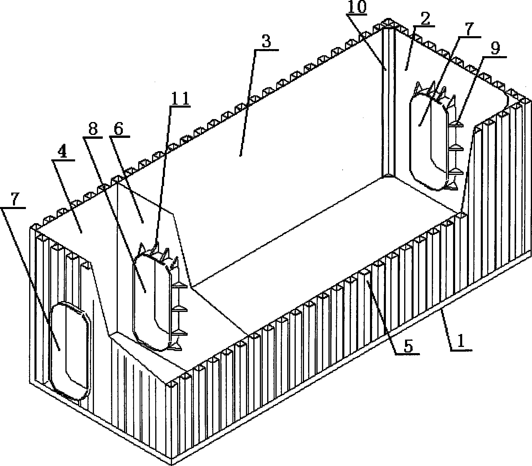 Door of square hyperbaric oxygen chamber