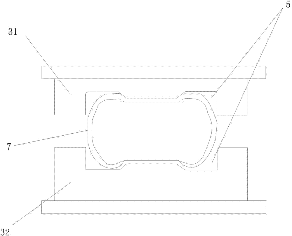 Internal high-pressure forming device and forming process