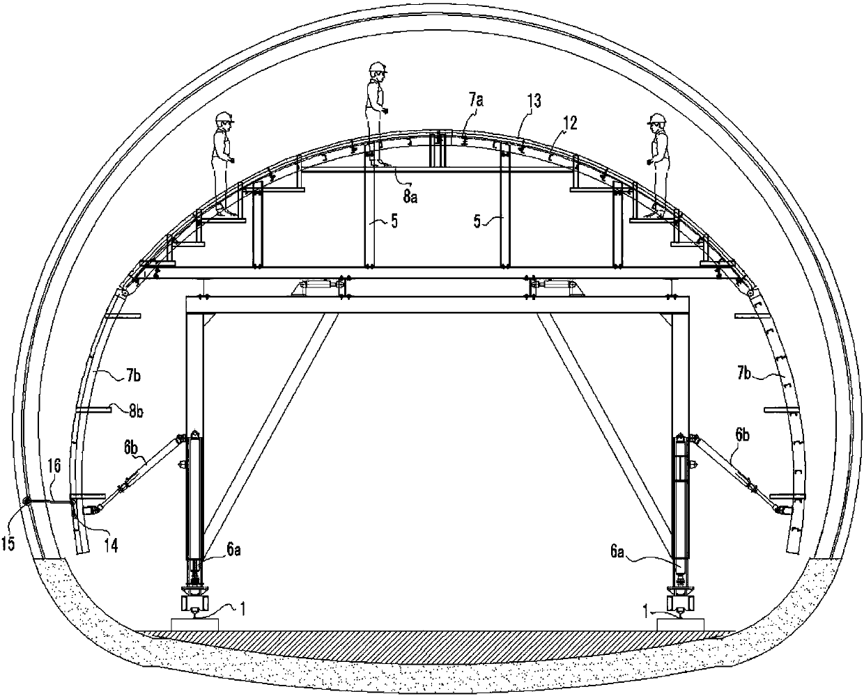 Construction equipment and application of reinforced skeleton of tunnel second lining