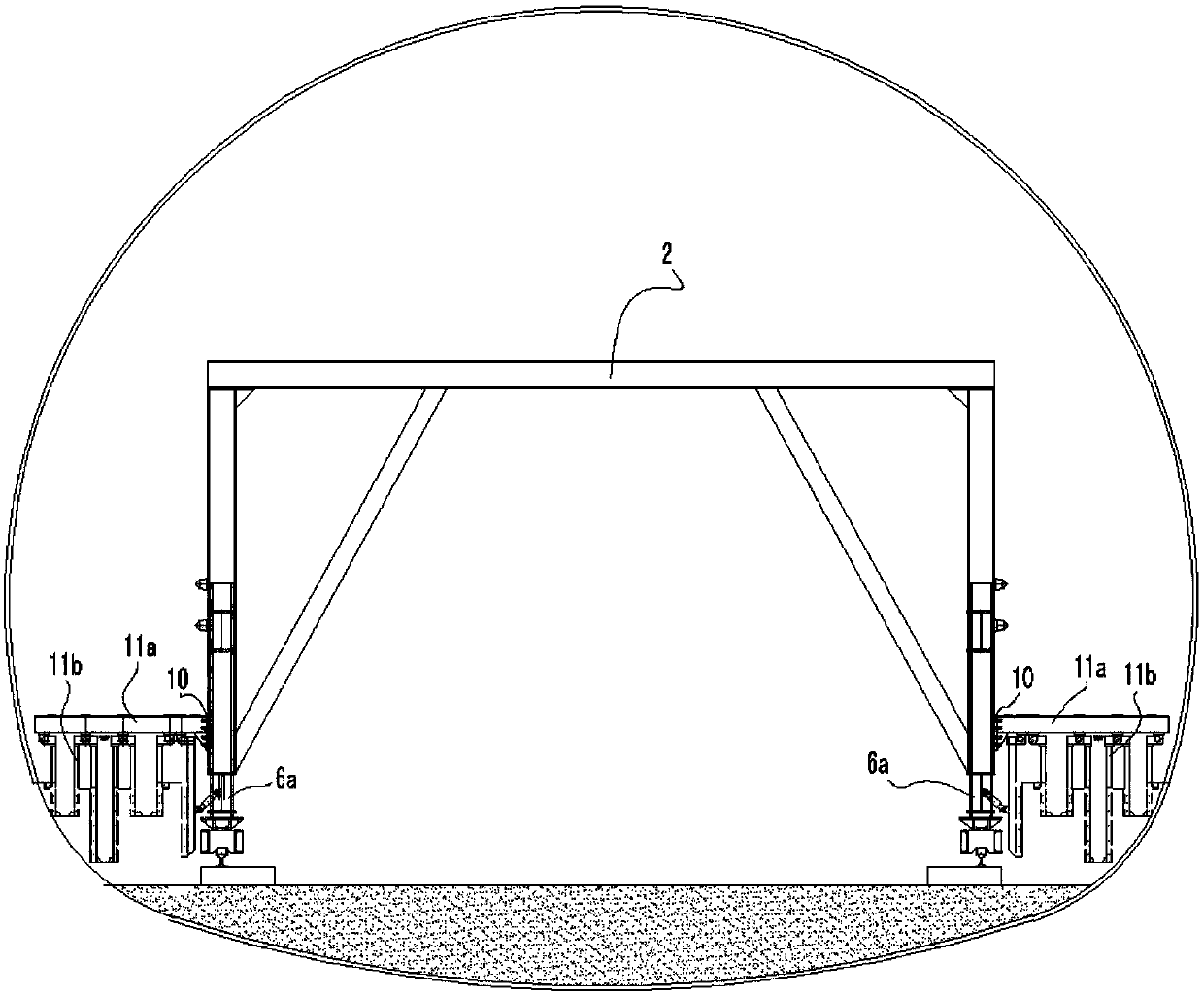 Construction equipment and application of reinforced skeleton of tunnel second lining