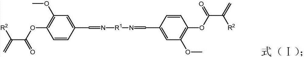 Bio-acrylic acid ester based on schiff base structure and preparation method and application thereof