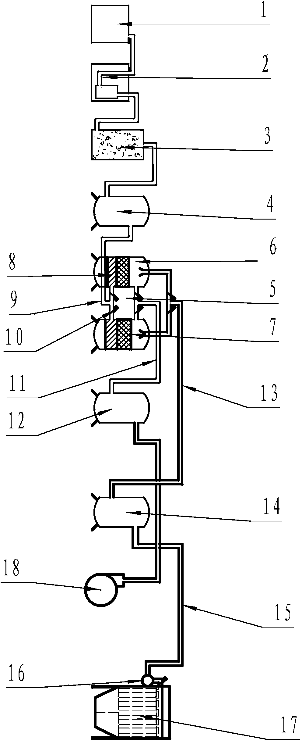 Oxygen-enriched nitrogen supply system for cupola furnace