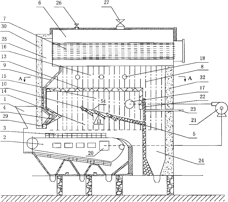 Industrial boiler for burning bio-briquettes