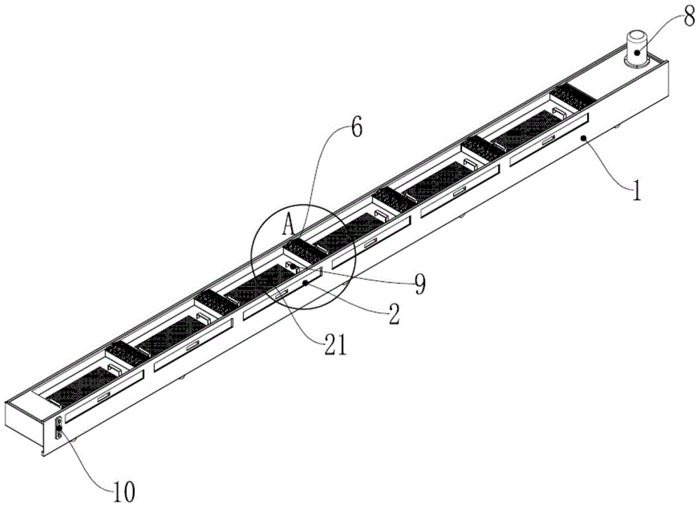 Drawer type chip removing water tank