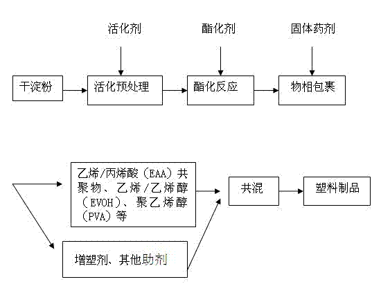 Starch-based biodegradable plastic and preparation method thereof