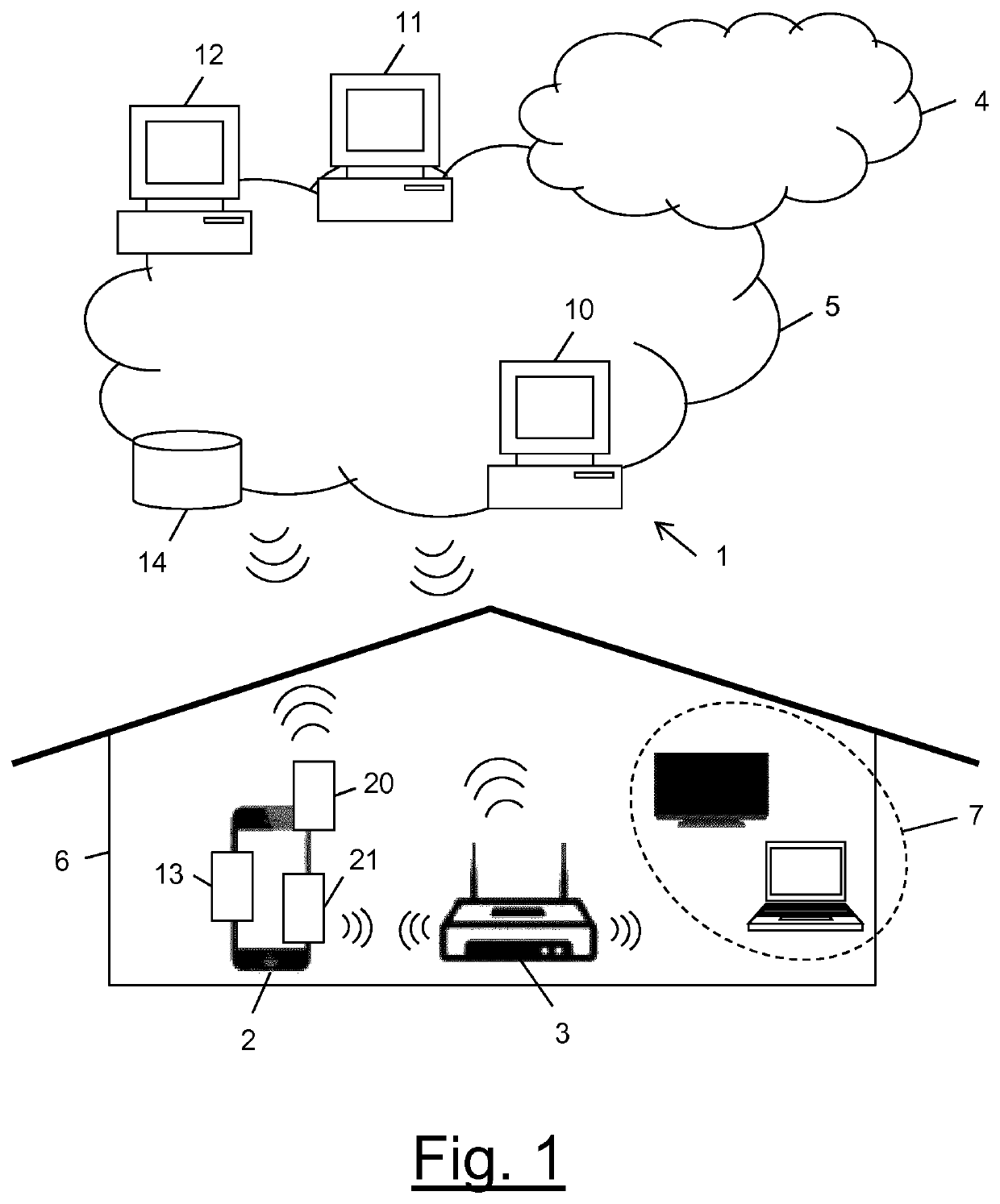 Management of a mobile device in proximity of a home gateway with mobile connectivity to a wide area network