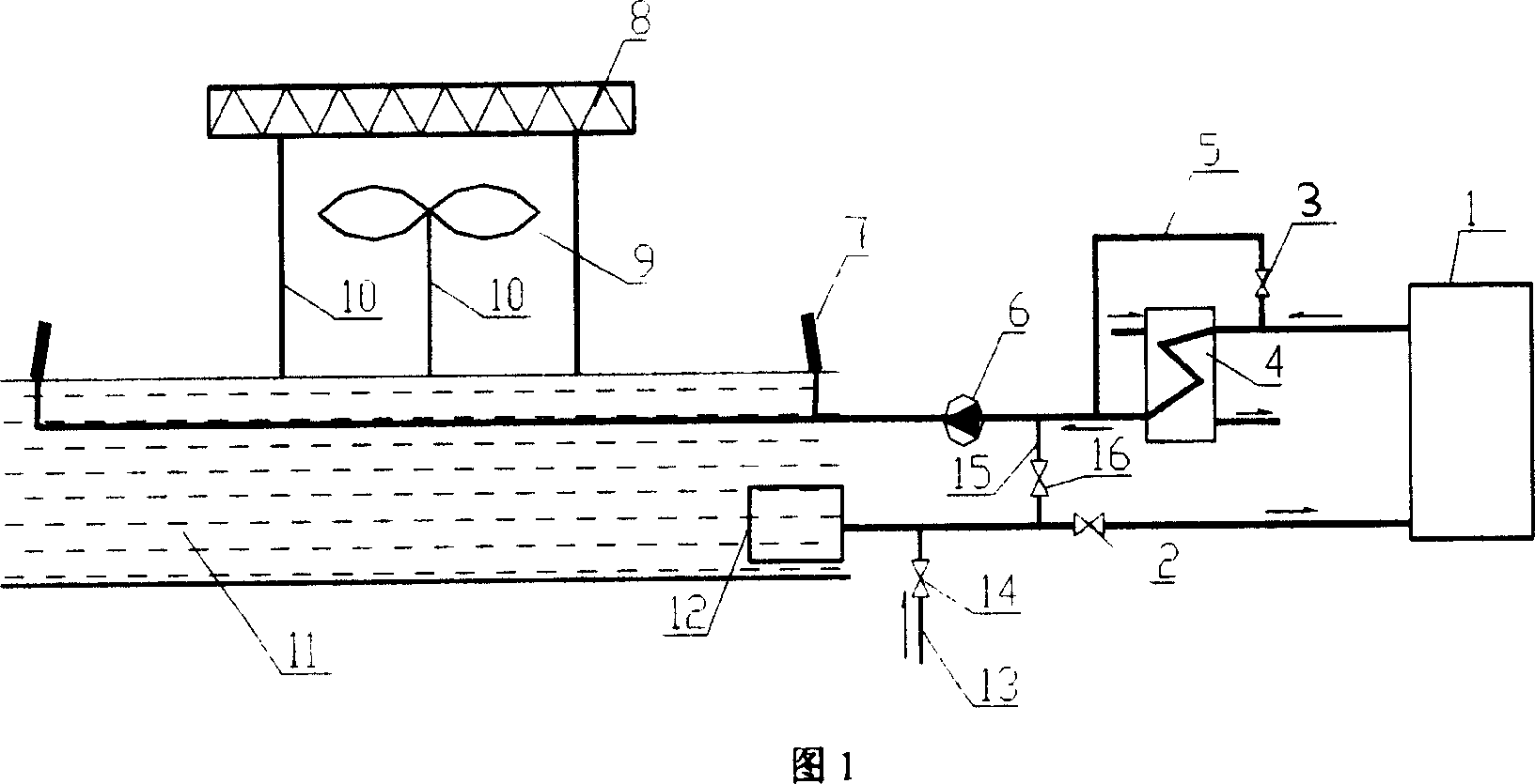 Spray pond cooling tower