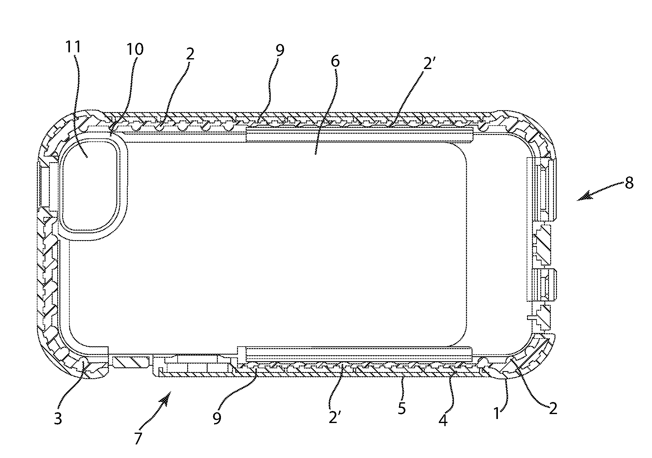 Case for a mobile device with a screen