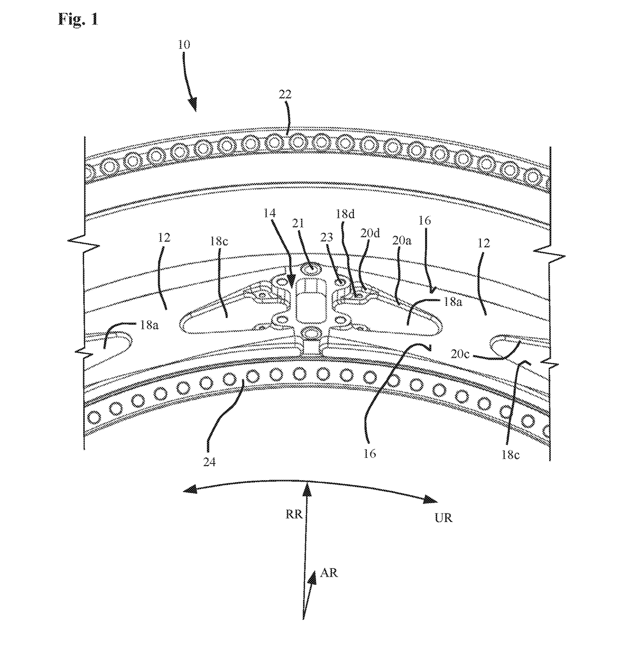 Housing element for an intermediate turbine housing