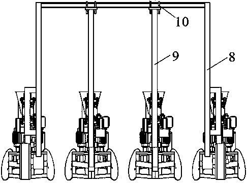 High-clearance intertillage, weeding and fertilization machine