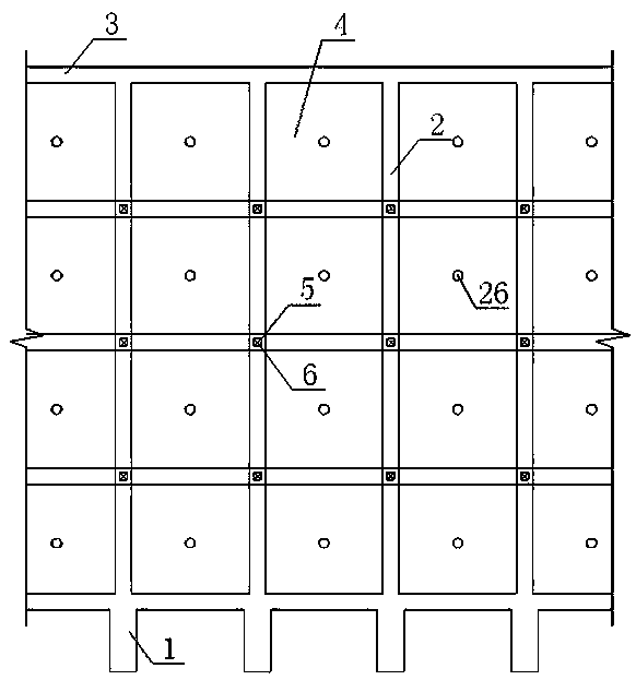 Fill slope frame micro-tensioning supporting anchor plate supporting structure and construction method thereof