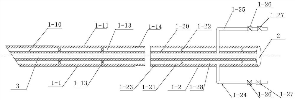 Blast furnace blowing-in oxygen lance and blowing-in method