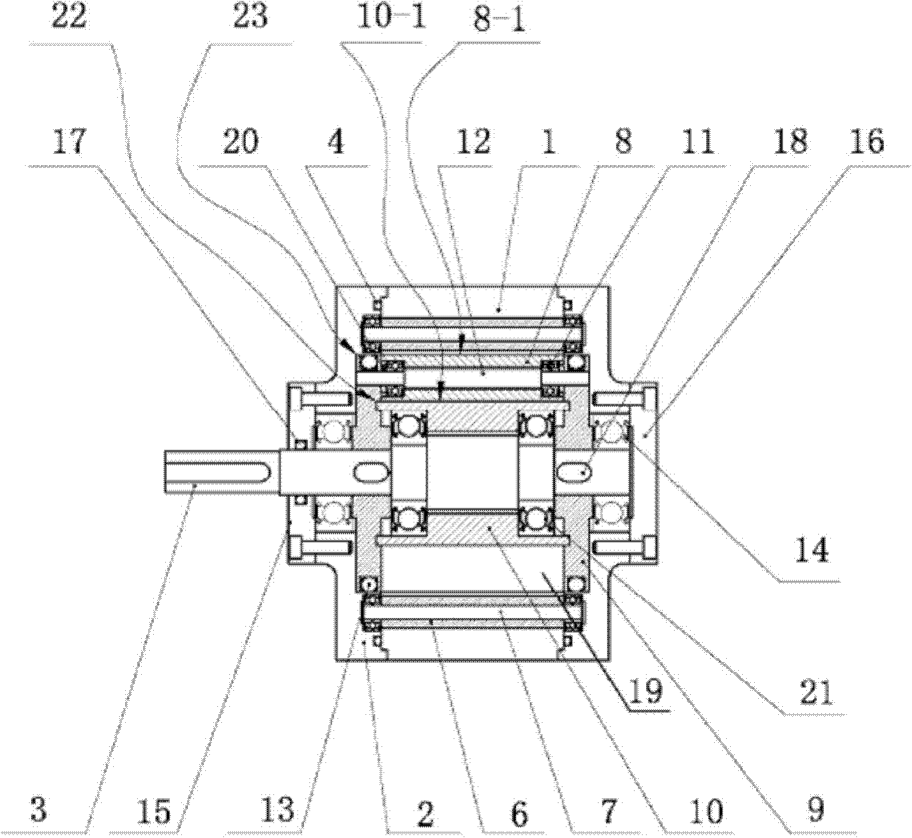 Star-spinning type rotation device with double sun wheels, engine and fluid machine