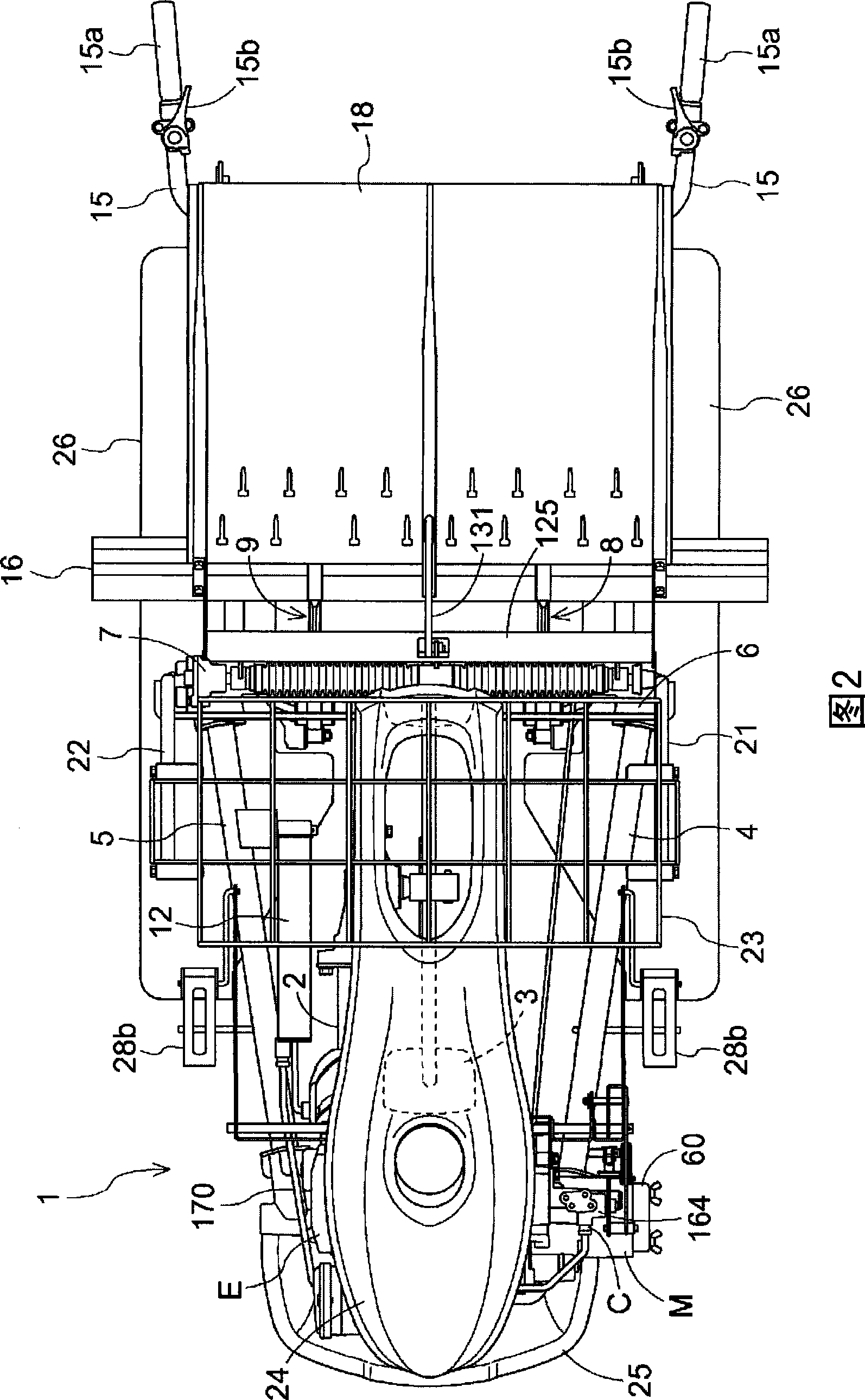 Transmission mechanism of walk-behind type paddy-field work machine