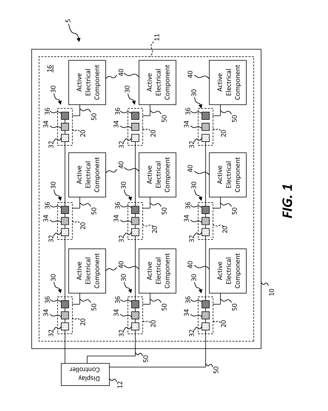 Small-aperture-ratio display with electrical component