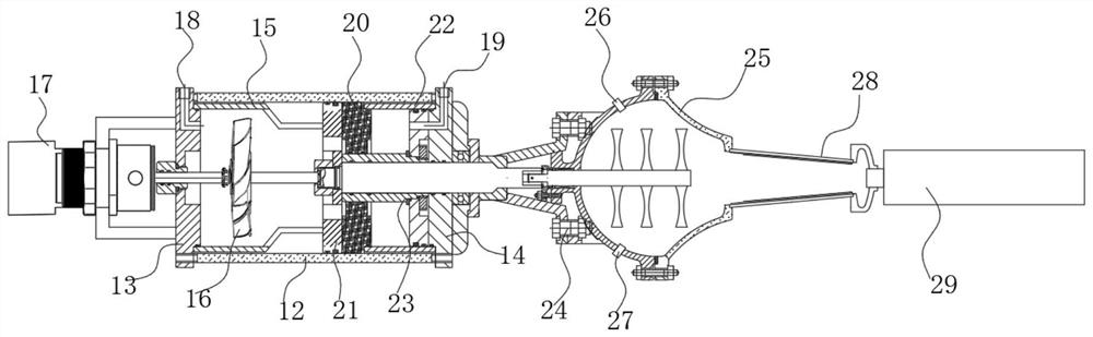 Dedusting and spraying device for constructional safety engineering