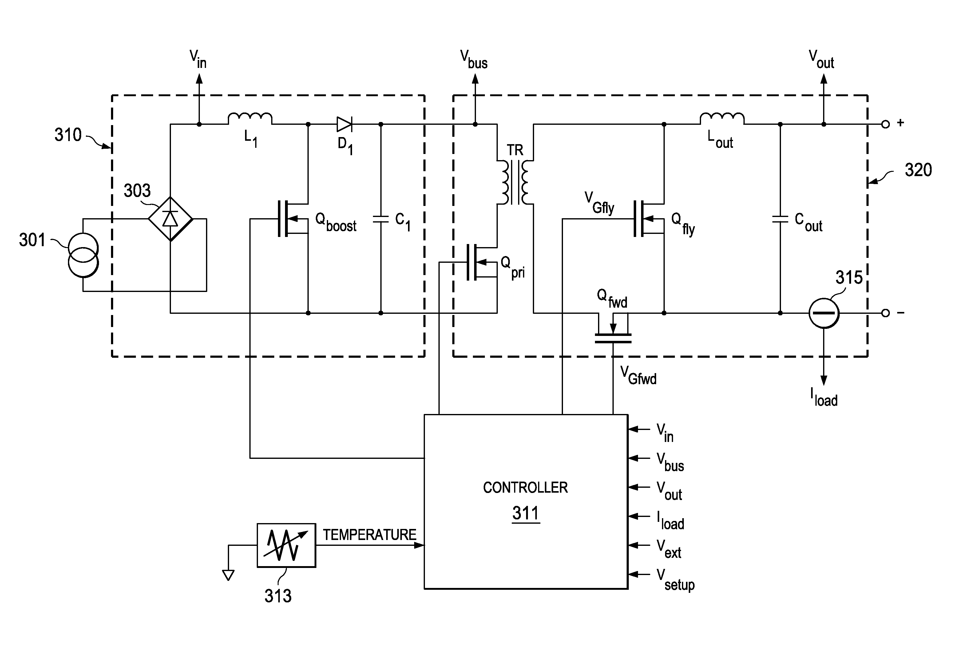 Power converter with an adaptive controller and method of operating the same