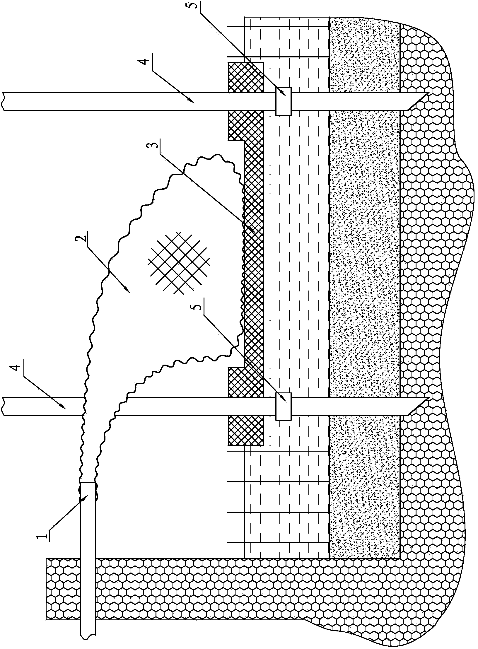 Method for preventing incrustation for cress and water charging matched device for cress pool