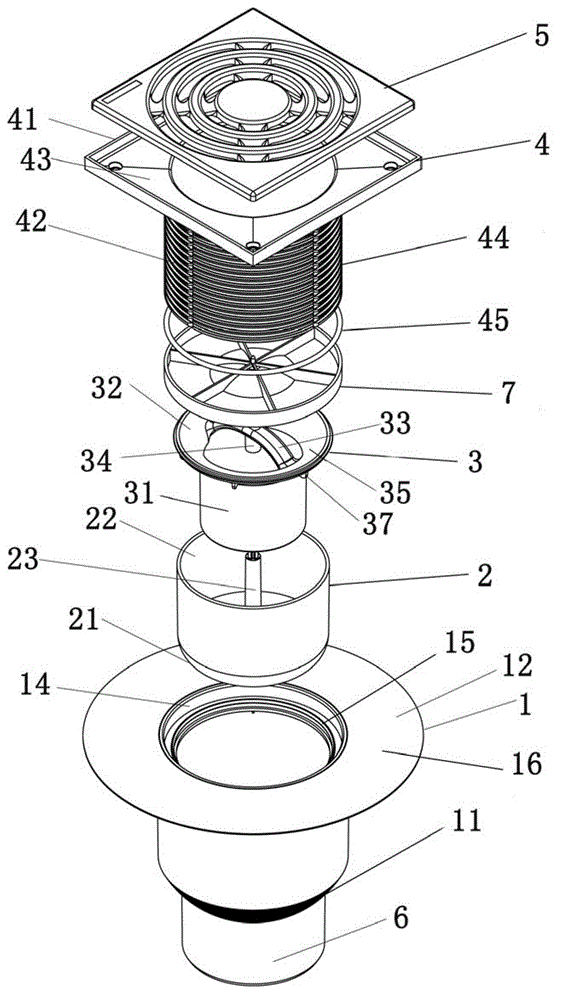 High water seal inner core type interlayer drainage control device