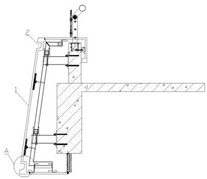 Special-shaped GRC curtain wall structure with LED linear point light sources and construction method