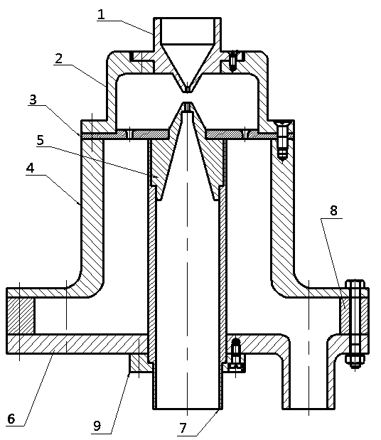 High-efficiency particle size separation and sampling device for artificial radioactive aerosol and natural radioactive aerosol