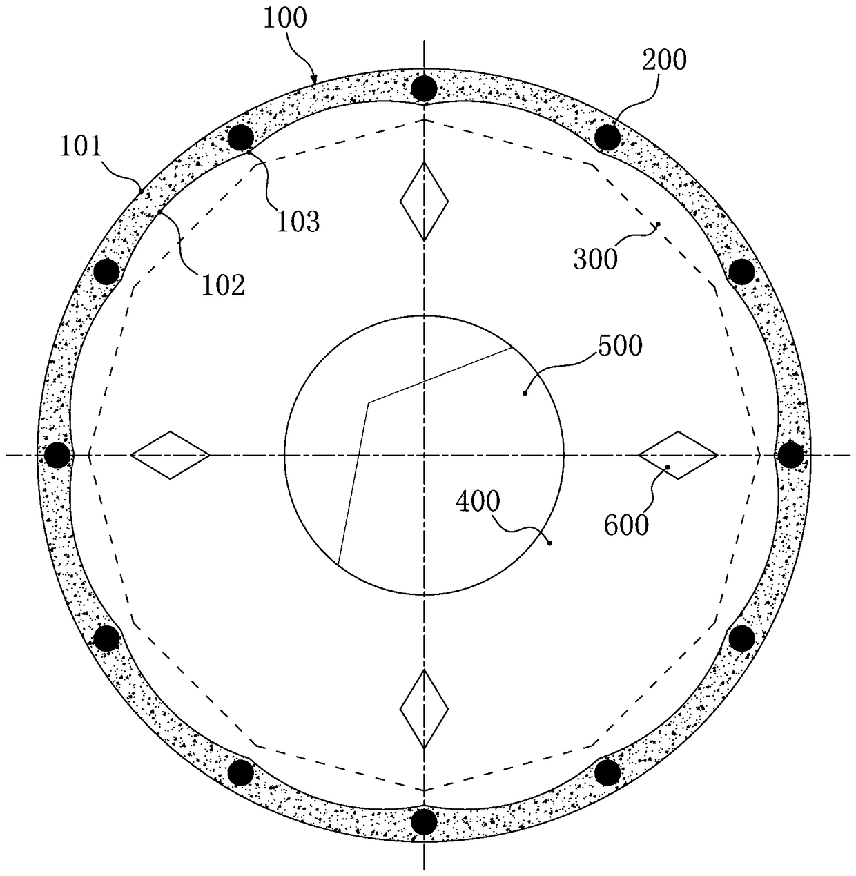 A three-dimensional garage shaft structure