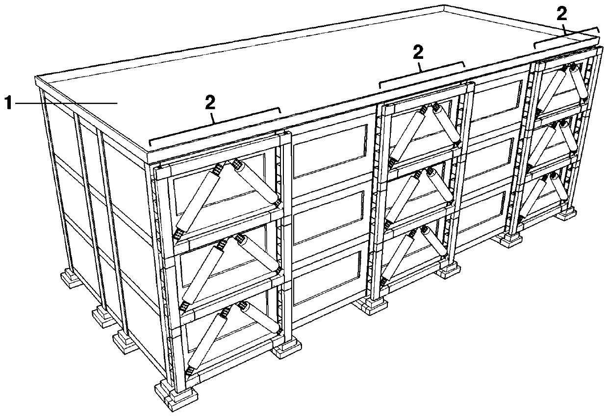 Structure with prestress assembly type concrete frame-energy consumption support reinforcement arranged outside existing structure