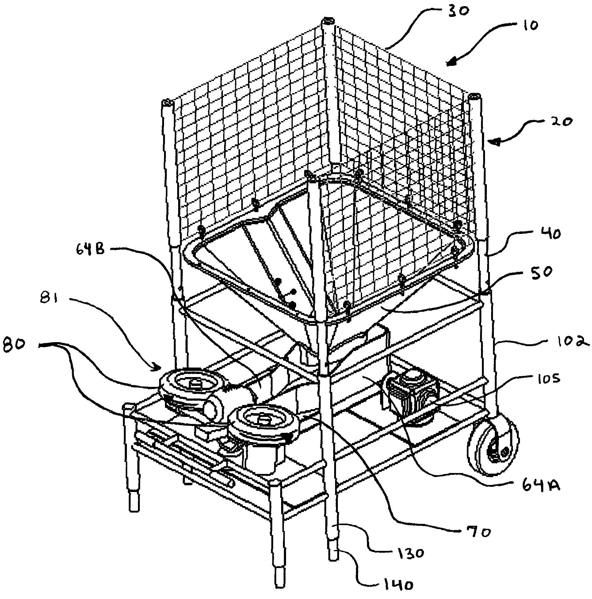 Ball receiving and launching machine