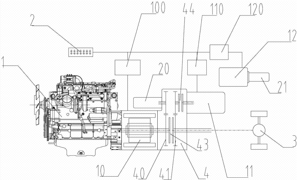 Vehicle hybrid power system and container stacker