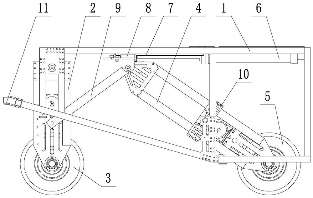 A wheel-leg composite fast step-up chassis suitable for mobile robots