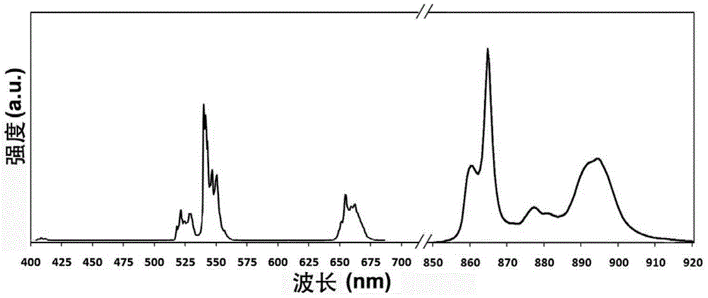 Rare earth nano-material with both up/down conversion fluorescence and photothermal properties