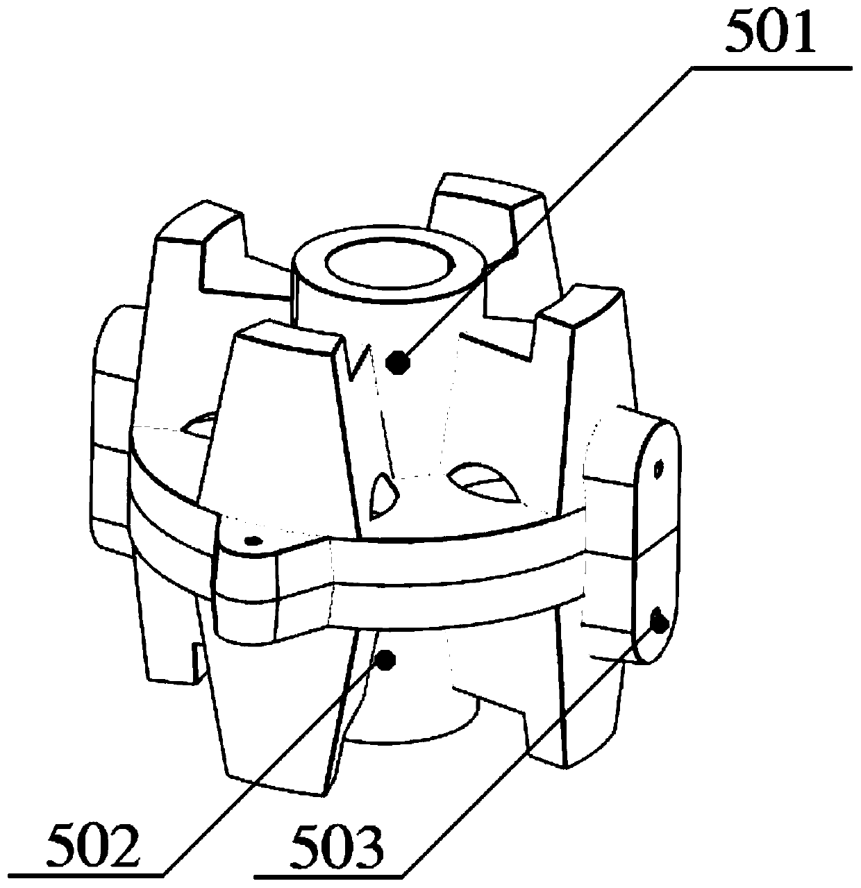 Blanking device suitable for delivery and mold closing of multi-size molds