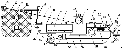 A river course cleaning boat which is not easy to wrap fish and shrimp cages