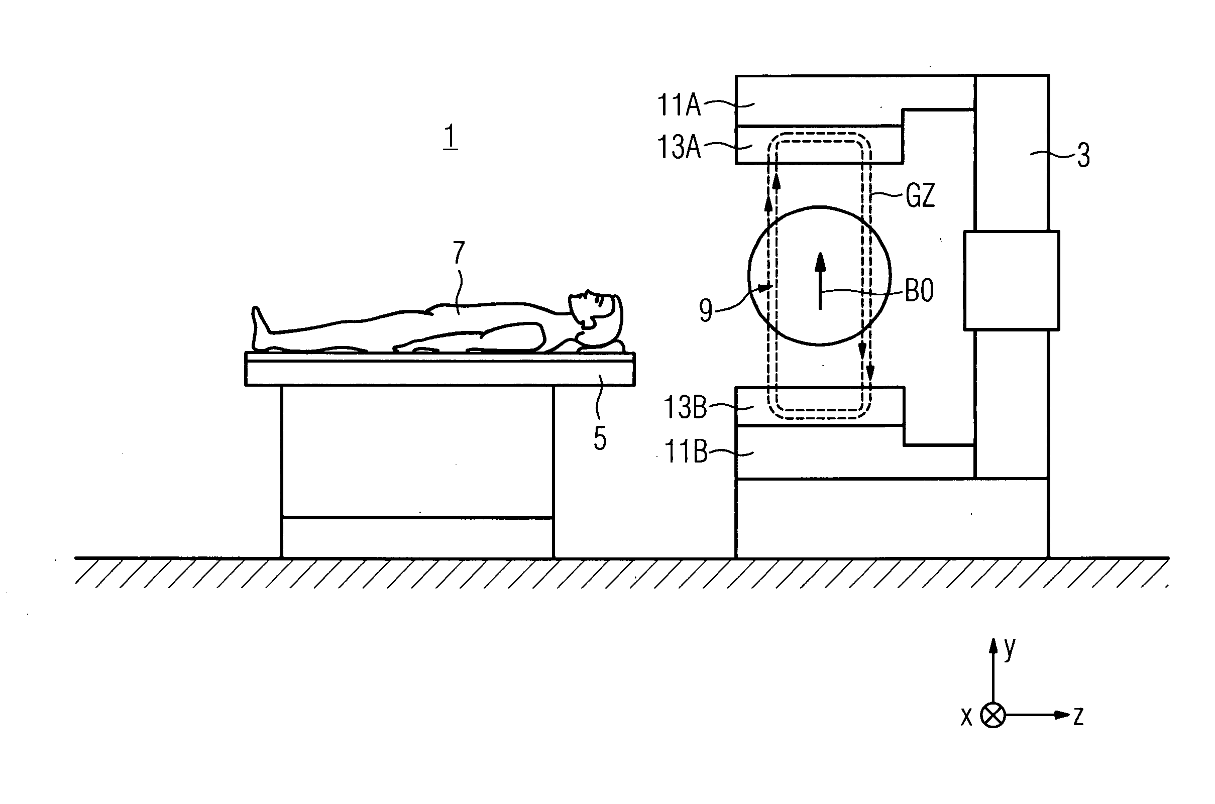 Generator of a time-variable magnetic field and magnetic resonance device