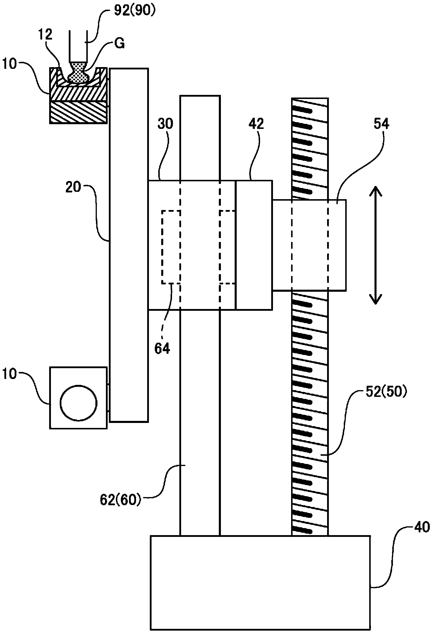 A glass block manufacturing device, a glass block manufacturing method, a glass formed product, and an optical element manufacturing method