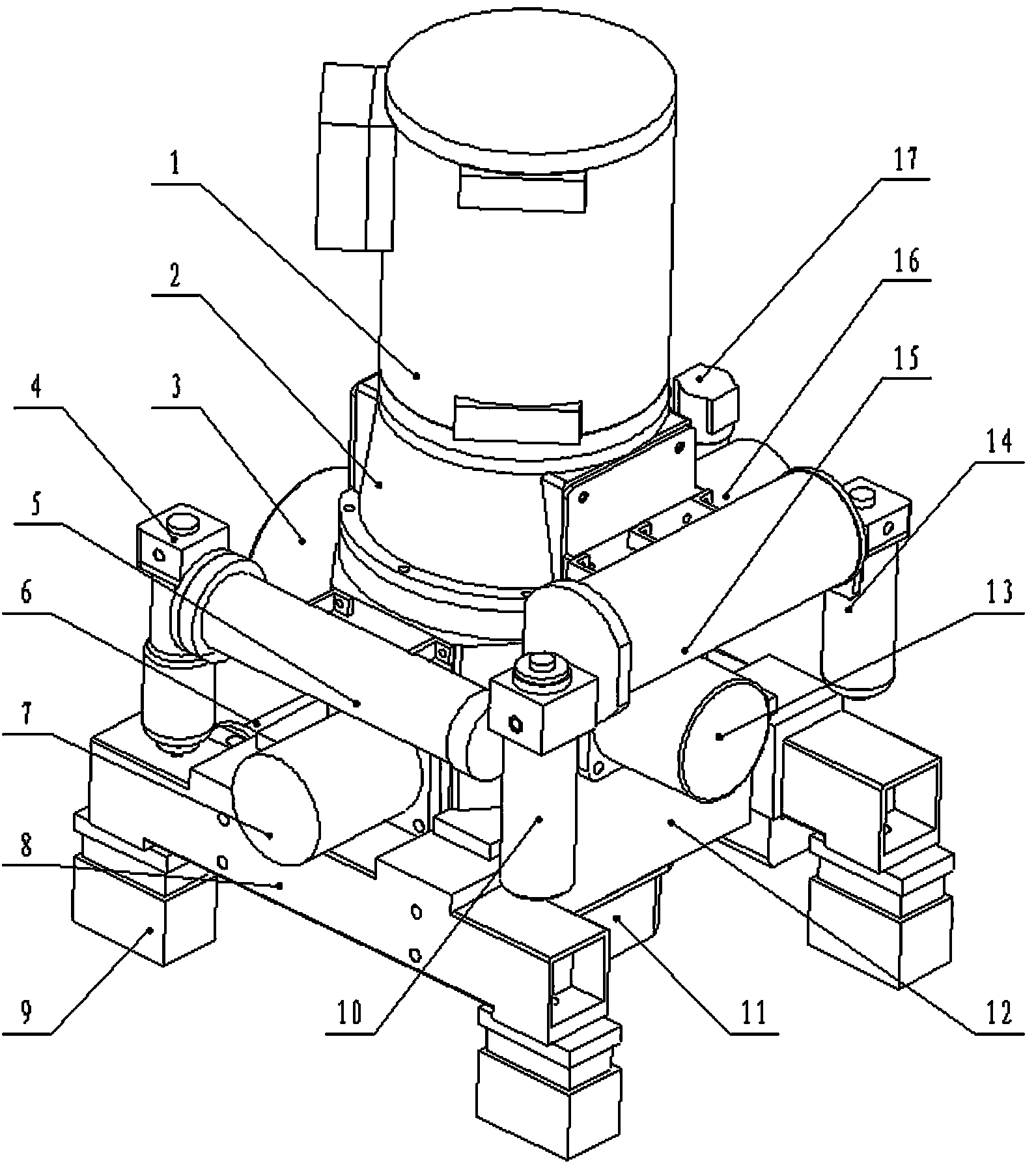 Vertical star-shape high-pressure air compressor