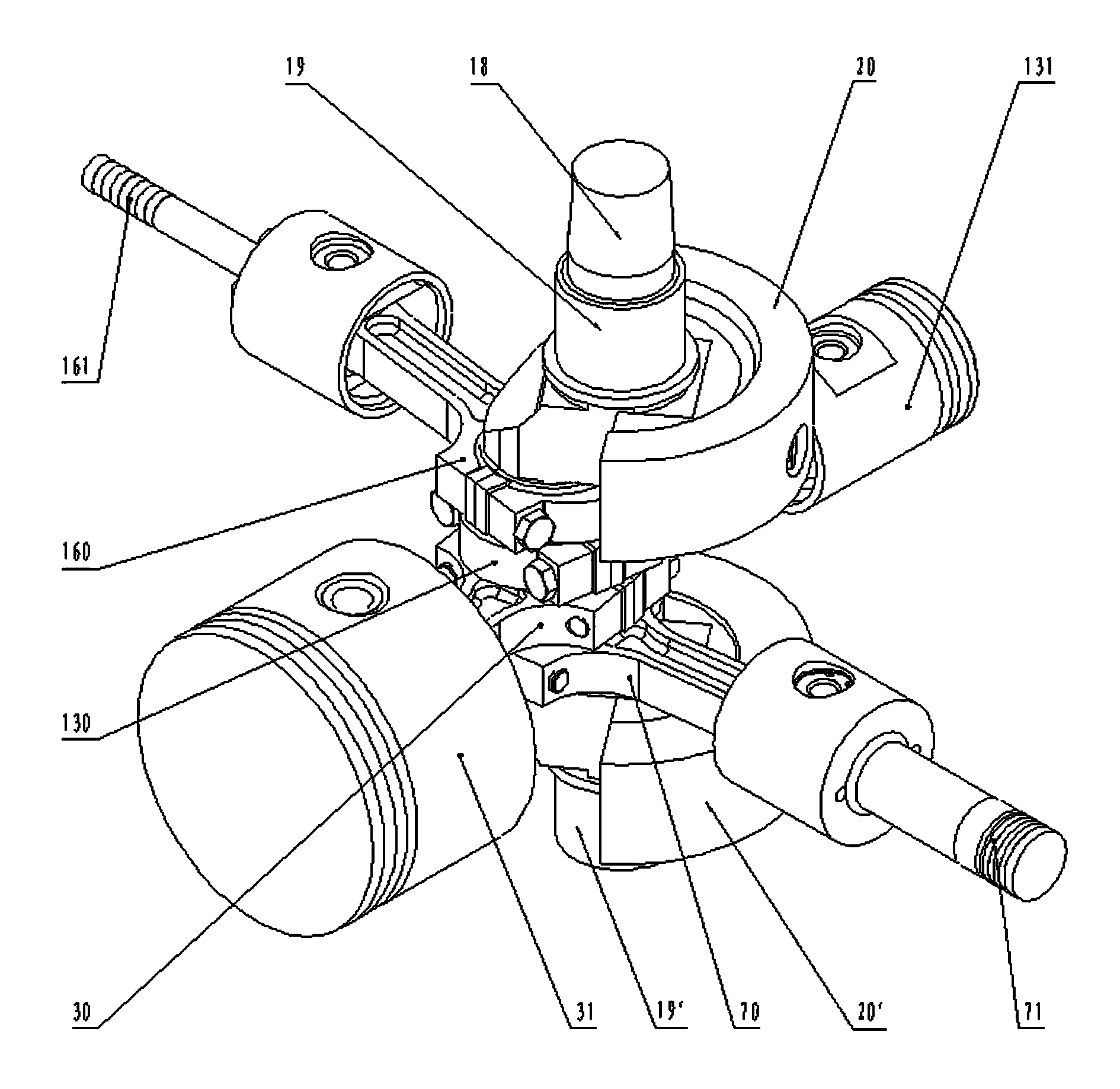 Vertical star-shape high-pressure air compressor