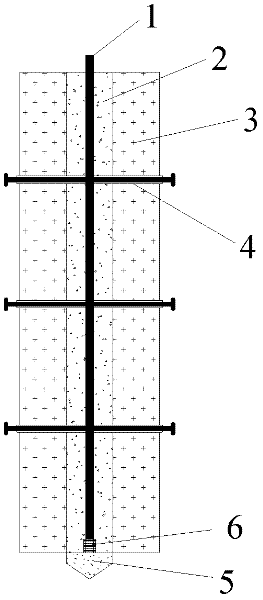 Cement mixing pile with stiffness core capable of draining and pre-pressing firstly and then grouting as well as construction method thereof