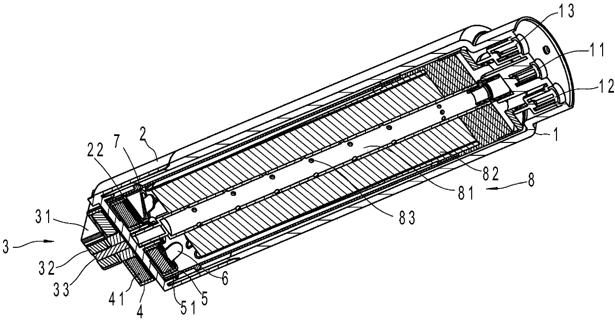 Water purifier filter element with cleaning function