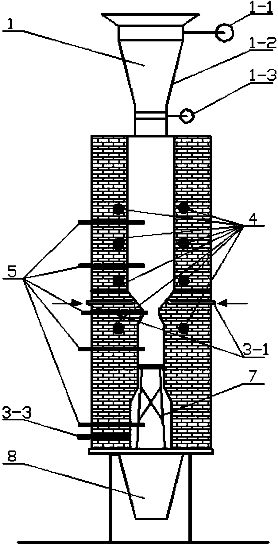 Pulse downdraft type high-temperature fixed bed gasification furnace