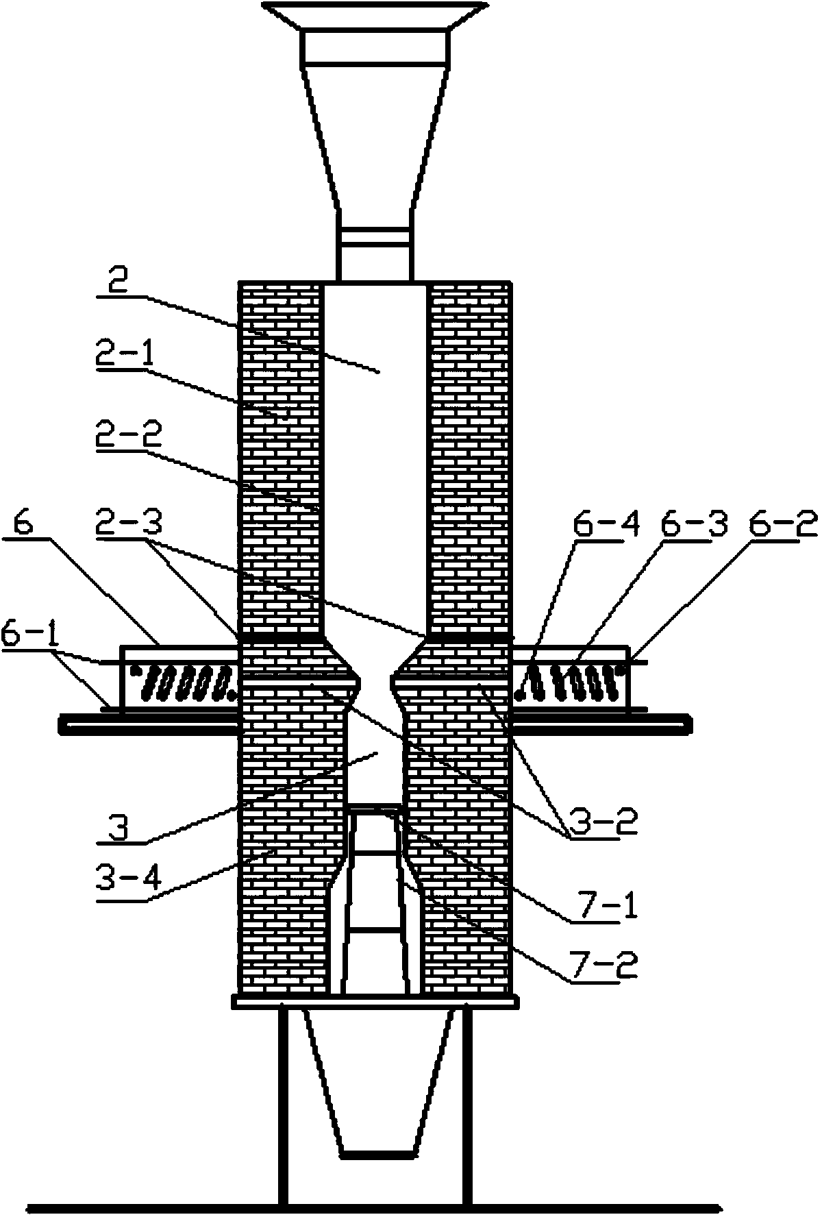 Pulse downdraft type high-temperature fixed bed gasification furnace