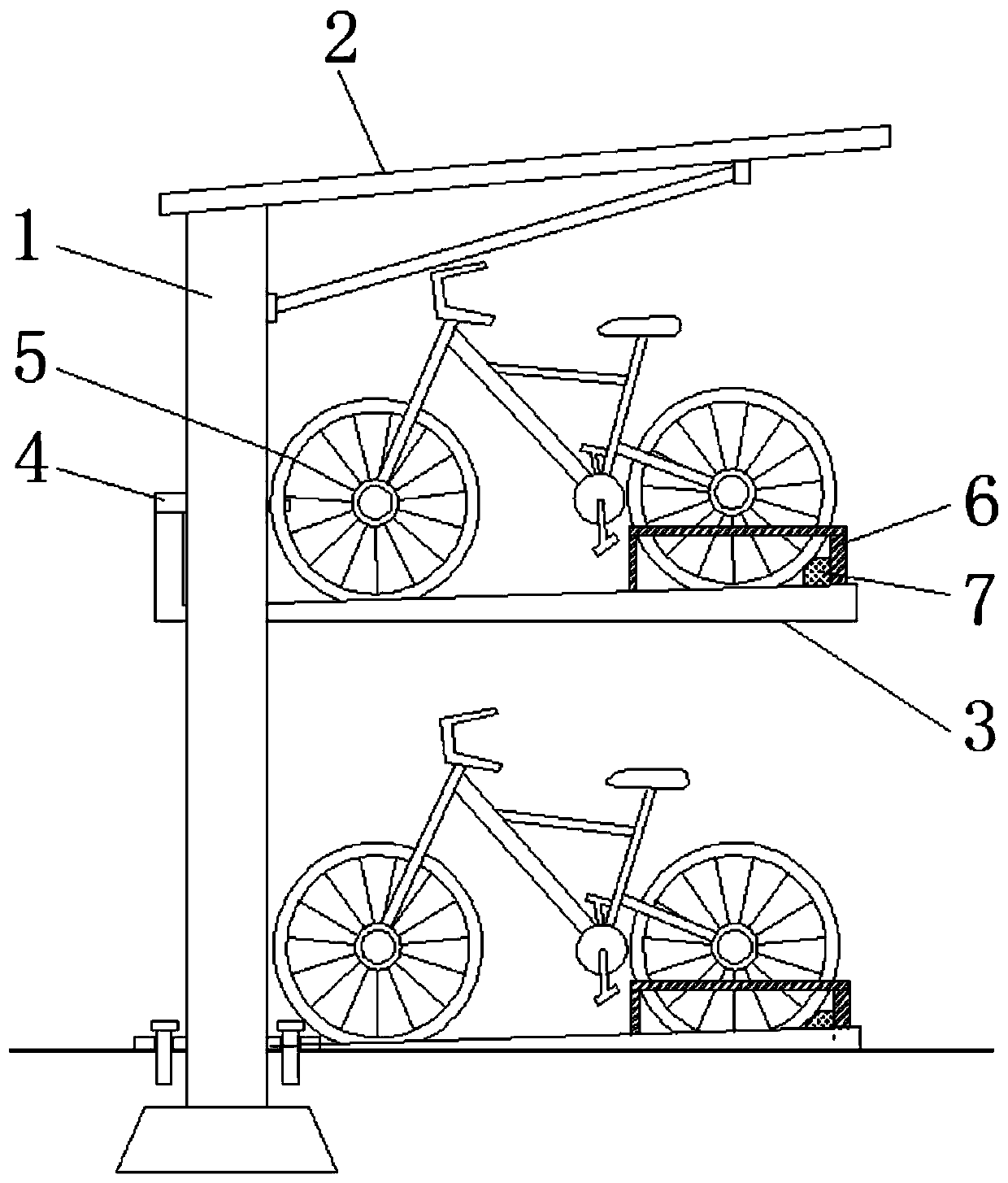 Shared bike parking base convenient to real-time control